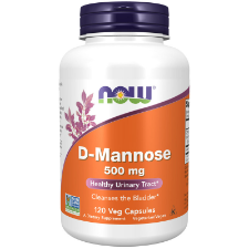 NOW D-Mannose 500mg 120 Veg Caps. What is D-Mannose?  D-mannose is a naturally occurring simple sugar that your body utilizes to help cleanse the urinary tract and maintain a healthy bladder lining. It’s metabolized only in small amounts, with excess amounts rapidly excreted in urine, so it won’t interfere with healthy blood sugar regulation. 