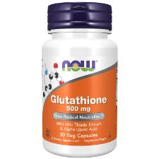 NOW Glutathione 500mg 30 Veg Caps. What is Glutathione?  Glutathione is a small peptide molecule composed of three amino acids: cysteine, glutamic acid, and glycine. It is produced by every cell of the body, with especially high levels in the liver.  Glutathione is critical for healthy immune system function and is necessary for proper detoxification processes. 