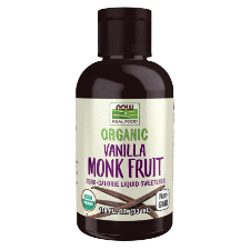 NOW Monk Fruit Vanilla Liquid, Organic, 53ml Zero-Calorie Liquid Sweetener  Monk fruit, also known as Luo Han Guo, is our newest zero-calorie sweetener. Monk fruit is significantly sweeter than sugar, up to 200 times as sweet and is a fantastic alternative to sugar in beverages.  HEALTH BENEFITS:  Zero-Calorie Liquid Sweetener