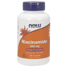NOW Niacinamide 500mg 100 Veg Caps. What is Niacinamide?  Niacinamide (Vitamin B-3) is a form of Niacin, a water soluble B-Vitamin. It is a derivative of Niacin that does not cause the "flush" normally associated with taking high doses of Niacin. Niacinamide is readily converted into the bioactive forms of Niacin, NAD+, NADH, NADP, and NADPH, which are vital cofactors in cellular energy production and are critical for the maintenance of DNA stability.