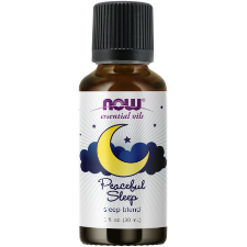 NOW Peaceful Sleep Oil Blend 30ml For aromatherapy use. Create a room mister by adding 30 drops to 1 oz. of water in a spray bottle. Great for unwinding before a nap or for a good night’s sleep.