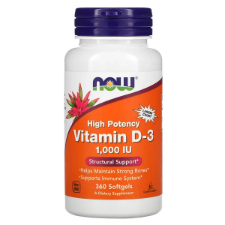 NOW Vitamin D-3 1000IU 180 Softgels What is D-3?  High Potency Helps Maintain Strong Bones*Supports Immune System*NOW® Vitamin D-3 softgels supply this key vitamin in a highly absorbable liquid softgel form. Vitamin D is normally obtained from the diet or produced by the skin from the ultraviolet energy of the sun. However, it is not abundant in food. As more people avoid sun exposure, vitamin D supplementation becomes even more necessary to ensure that your body receives an adequate supply.