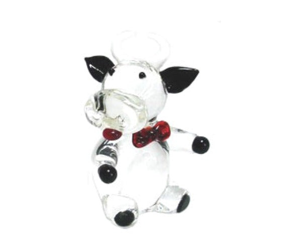 Kaku Cow Sitting Glass Clear/Black