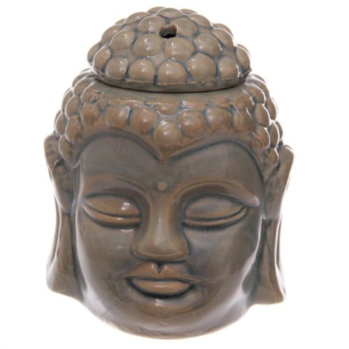Crackle Glaze Thai Buddha Head Ceramic Oil Burner Stone