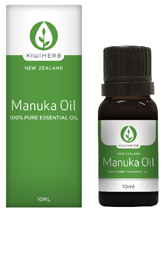 KIWIHERB Manuka Oil 10ml Kiwiherb Manuka Oil is a premium 100% pure essential oil steam distilled from the leaves of New Zealand grown Manuka also known as New Zealand Tea-Tree. Various parts of Manuka were used traditionally by Maori as topical applications for wounds, cuts, sores and skin diseases, and this traditional use has been validated in recent years with significant antimicrobial & anti-fungal activity being demonstrated for this essential oil.