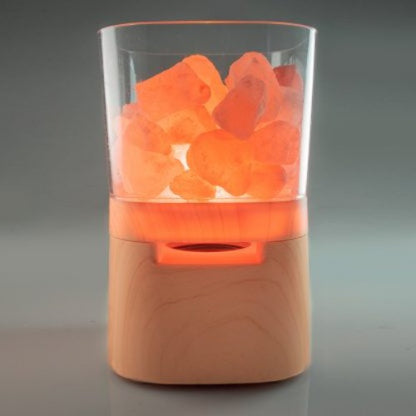 A wonderful way to enjoy your favourite music whilst purifying the air. Himalayan salt lamp combined with a speaker to create the perfect ambience.  Himalayan salt crystal lamp Features a wood-look base and four different glowing light modes Easy connection to most Bluetooth enabled devices Rechargeable battery so you can listen to your favourite tunes again and again