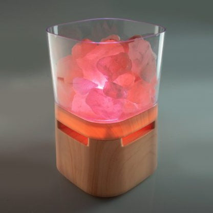 A wonderful way to enjoy your favourite music whilst purifying the air. Himalayan salt lamp combined with a speaker to create the perfect ambience.  Himalayan salt crystal lamp Features a wood-look base and four different glowing light modes Easy connection to most Bluetooth enabled devices Rechargeable battery so you can listen to your favourite tunes again and again