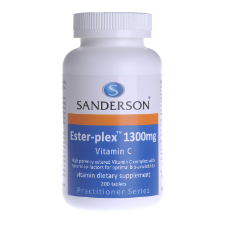 SANDERSON™ Ester-Plex® 1300mg is a very high strength, easy to swallow vitamin C which contains the same natural metabolites as our chewable product to ensure optimum bio-availability to the body, so that the vitamin C is absorbed better than ordinary vitamin C. The vitamin C in Ester-Plex®is also buffered to reduce the chance of gastric upset. 