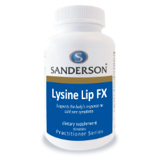 SANDERSON Lysine Lip FX is a targeted complex of nutritional factors that supports the health and integrity of the lips. The combination of ingredients in Lysine Lip FX may be more effective than Lysine alone for the management of lip health and healing of outbreaks. Research has suggested that a combination of 200mg Vitamin C and 200mg Bioflavonoids taken three time daily supports both the healing process and the immune system.