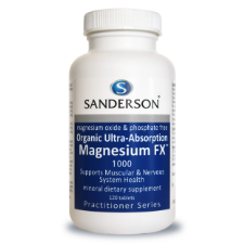 SANDERSON Magnesium FX 120 Tablets Magnesium is the fourth most abundant mineral in the human body and is essential to good health. Around 50% of total body magnesium is present in bone; the other half is found mostly inside cells of body tissues and organs. Just 1% of magnesium is found in blood, but the body works very hard to keep blood levels of magnesium stable.