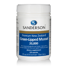 NEW Sanderson Premium New Zealand Green-Lipped Mussel extract comes from sustainably harvested mussels grown in the pristine waters of New Zealand’s Marlborough Sounds. Unique to New Zealand, the green-lipped mussel provides a complete joint food; the stabilised powder extract in this product is a naturally balanced combination of Omega 3 essential fatty acids, Glycosaminoglycans, amino acids, chelated minerals and Chondroitin Sulphates 4 & 6.