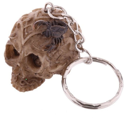 Skull keychain, 4 assorted