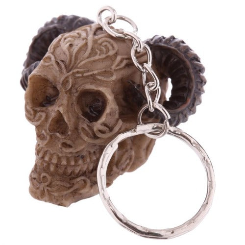 Skull keychain, 4 assorted