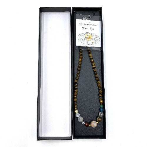 Solar System Necklace Tiger Eye