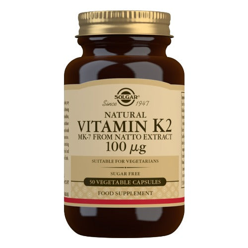 Solgar Natural Vitamin K2 (MK-7) 100 ?g 50 Vegetable Capsules