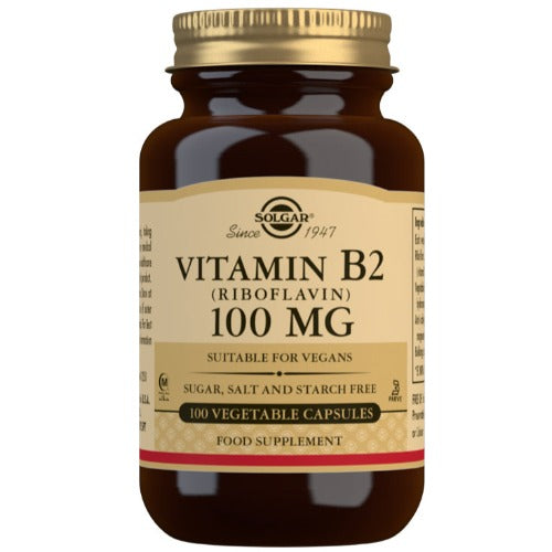 Solgar Vitamin B2 (Riboflavin) 100 mg 100 Vegetable Capsules