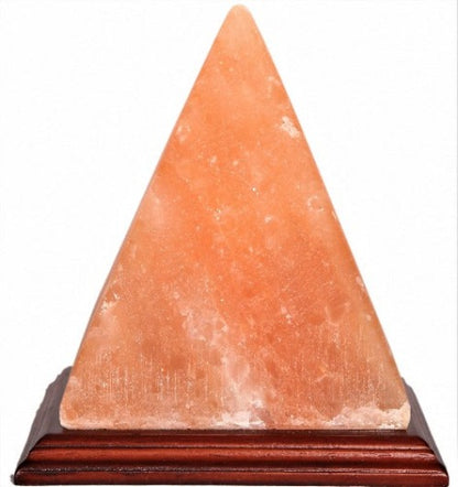 Himalayan Salt Lamp Pyramid Shaped (SPY6) Capture the ambience of the Egyptian pyramids! This Beautify, hand carved salt lamp sits on a stylish wooden base. It brings a warm glow to your living spaces as it cleans and purifies the air.  Pyramid shaped plug-in lamp on a wood base  Each lamp is hand carved from 100% natural Himalayan salt  Salt lamps create a soothing amber glow  Authentic Himalayan Salt Lamp. Each item comes with an electric cable and a bulb.  Dimensions: Height 15cm  SKU: SPY6