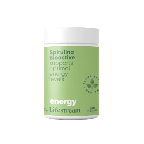Lifestream Spirulina Bioactive 200 VegeCaps The natural multi – full of superfood nutrition for low energy levels. Are you run down or exhausted? Do you have a busy or stressful lifestyle? Are you iron deficient? Or perhaps you are just seeking longer lasting energy?! Our Spirulina Bioactive will help! 