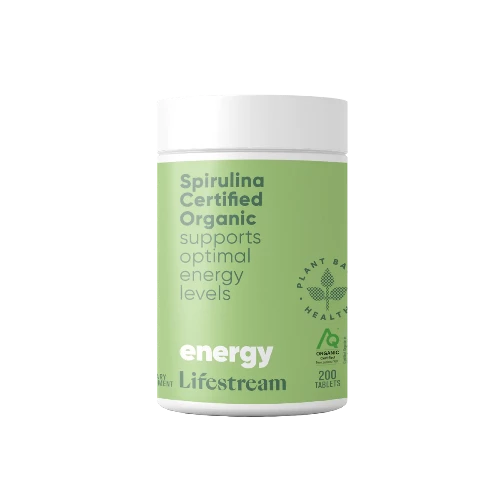 Lifestream Spirulina Certified Organic 200 Tablets The organic superfood for everyday support and low energy levels. Are you looking for everyday support for feeling good? Or to simply top up your low energy levels? Our Organic Spirulina (FKA Spirulina Boost) is a fantastic superfood solution, grown away from pollution in pure mineral-rich water, so you can feel confident you're getting only the natural goodness of spirulina