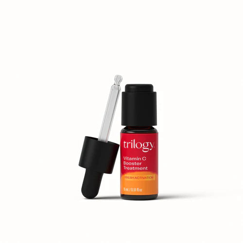 TRILOGY Vitamin C Booster Treatment 15ml Enjoy brighter, more even skin tone fast with our freshly activated 2-week intense brightening serum treatment. A perfect treatment to use in the lead up to big events or simply to boost tired dull skin, 71% saw an improvement in skin radiance1.