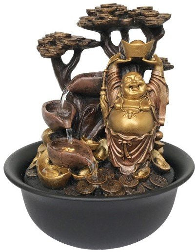 Water Feature Good Fortune Lucky Buddha 25 x 25 x 31cm  Warm-white light  SKU: WF25