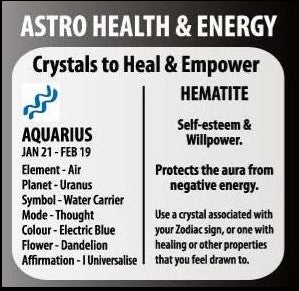 Zodiac Keyring Hematite Aquarius