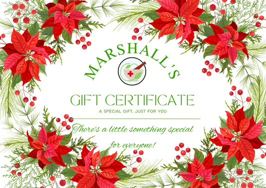 A Christmas Gift Certificate - 1st Stop Marshall's Health Shop, Gift Shop! - Heath and Natural Therapy New Brighton Christchurch - Naturopath