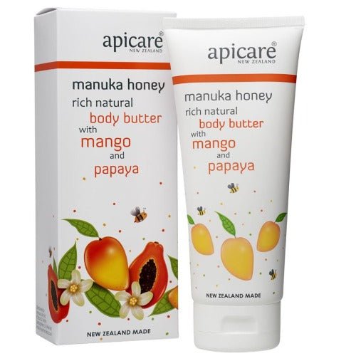 Apicare Mango & Papaya Rich Natural Body Butter 200g - 1st Stop Marshall's Health Shop, Gift Shop! - Heath and Natural Therapy New Brighton Christchurch - Naturopath