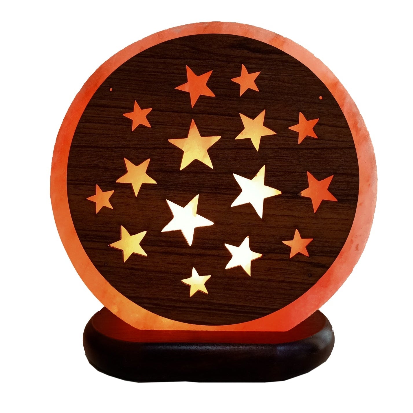 Himalayan Salt Lamp Stars Design Authentic Himalayan Salt Lamp. Each item comes with an electric cable and a bulb.  Lamp Diameter 20cm  Base Diameter 17cm  SKU985ST