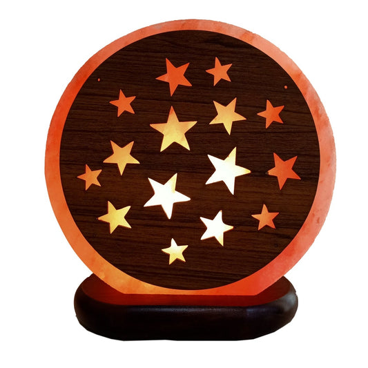 Himalayan Salt Lamp Stars Design Authentic Himalayan Salt Lamp. Each item comes with an electric cable and a bulb.  Lamp Diameter 20cm  Base Diameter 17cm  SKU985ST