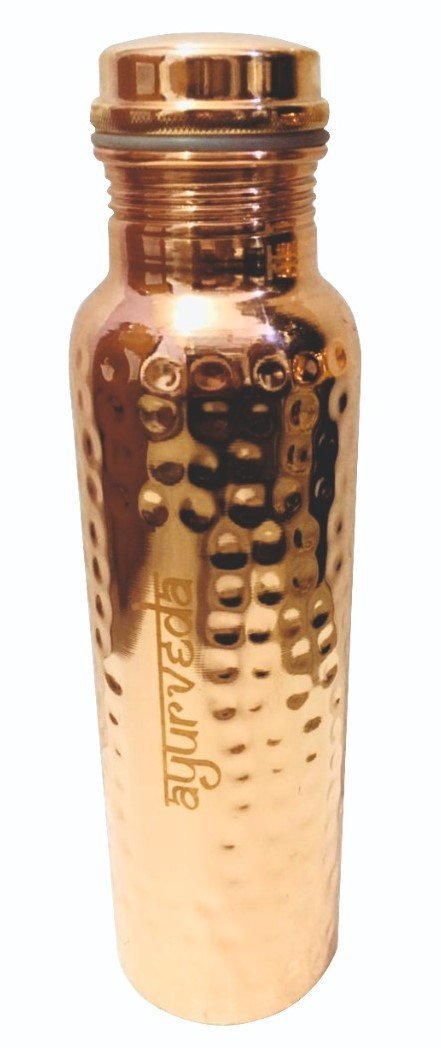 Ayurveda Copper Hammered Water Bottle 1L - 1st Stop Marshall's Health Shop, Gift Shop! - Heath and Natural Therapy New Brighton Christchurch - Naturopath