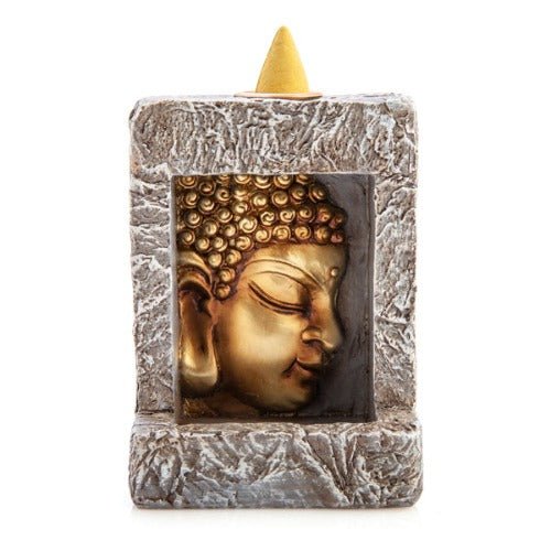 Backflow Incense Burner Stone Frame Buddha - 1st Stop Marshall's Health Shop, Gift Shop! - Heath and Natural Therapy New Brighton Christchurch - Naturopath