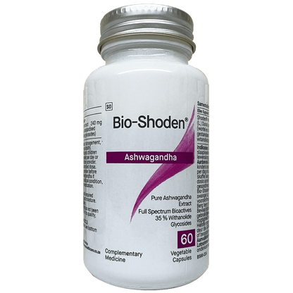 Bio-Shoden Ashwaganda 60 Veg Caps 1st Stop, Marshall's Health Shop!  What is Bio-Shoden Ashwaganda? Ashwaganda is a small scrub belonging to the Solanaceae family. It grows prolifically in dry regions of South Asia, Central Asia, and Africa, and is extensively used in Ayurvedic medicine, an ancient Indian system.