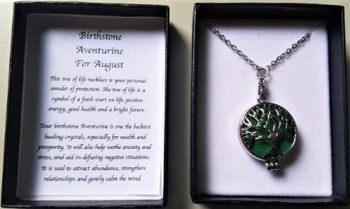 Birthstone Necklace Adventurine August - 1st Stop Marshall's Health Shop, Gift Shop! - Heath and Natural Therapy New Brighton Christchurch - Naturopath