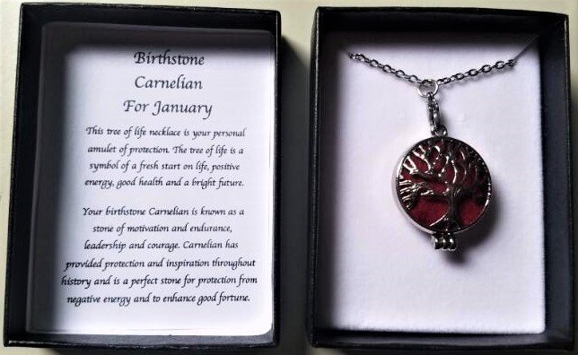 Birthstone Necklace Carnelian January - 1st Stop Marshall's Health Shop, Gift Shop! - Heath and Natural Therapy New Brighton Christchurch - Naturopath