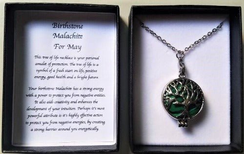 Birthstone Necklace Malachite May - 1st Stop Marshall's Health Shop, Gift Shop! - Heath and Natural Therapy New Brighton Christchurch - Naturopath