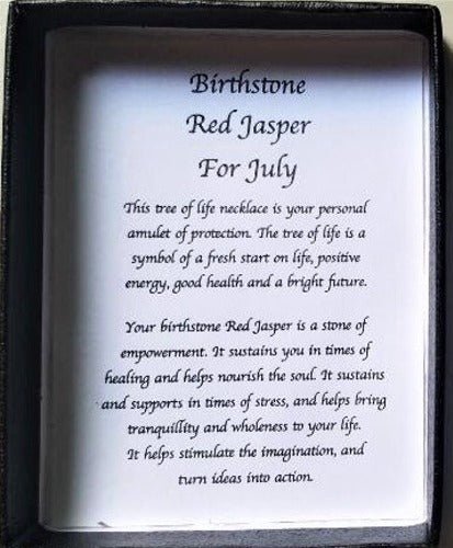 Birthstone Necklace Red Jasper July - 1st Stop Marshall's Health Shop, Gift Shop! - Heath and Natural Therapy New Brighton Christchurch - Naturopath