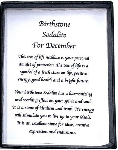 Birthstone Necklace Sodalite December - 1st Stop Marshall's Health Shop, Gift Shop! - Heath and Natural Therapy New Brighton Christchurch - Naturopath