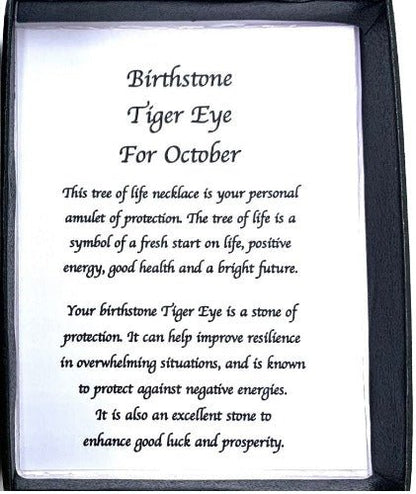 Birthstone Necklace Tiger Eye October - 1st Stop Marshall's Health Shop, Gift Shop! - Heath and Natural Therapy New Brighton Christchurch - Naturopath