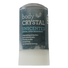The Body Crystal  The Mini Stick is perfect for the Gym, Travelling or Camping, apply after your shower.  Ascending waters over thousands of years has formed this impressive crystal, its double mineral qualities prevent bacteria forming in perspiration which is the cause of body odour.  This incredible substance has been used for centuries as a natural astringent and for its natural anti-bacterial and anti-fungal properties.