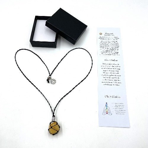 Braided Stone Necklace Honey Jade - 1st Stop Marshall's Health Shop, Gift Shop! - Heath and Natural Therapy New Brighton Christchurch - Naturopath