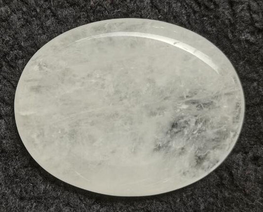 Clear Quartz Worry Stone Oval - MarshallsHealthShop