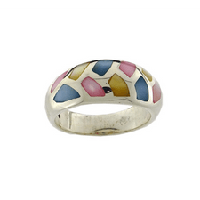 Coro Jewellery Ring Mixed Colour Shell Inlays Medium SKU: RMC100M
