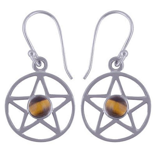 Coro Jewellery Tiger Eye Earring On Pentacle Sterling Silver  SKU: ETE513