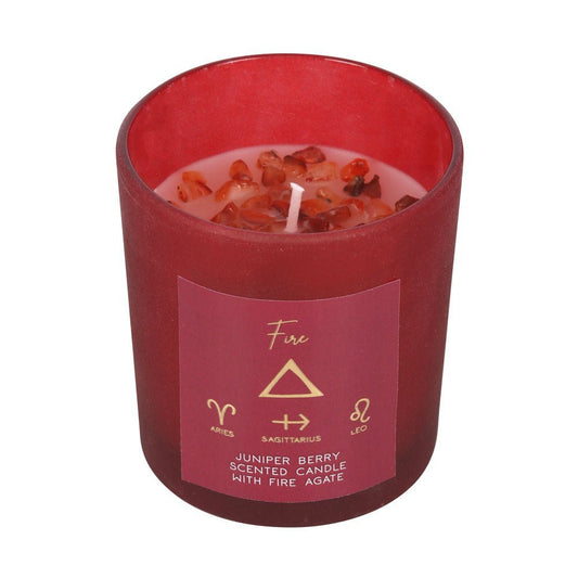 Crystal Chip Candle Fire Element Juniper Berry - 1st Stop Marshall's Health Shop, Gift Shop! - Heath and Natural Therapy New Brighton Christchurch - Naturopath