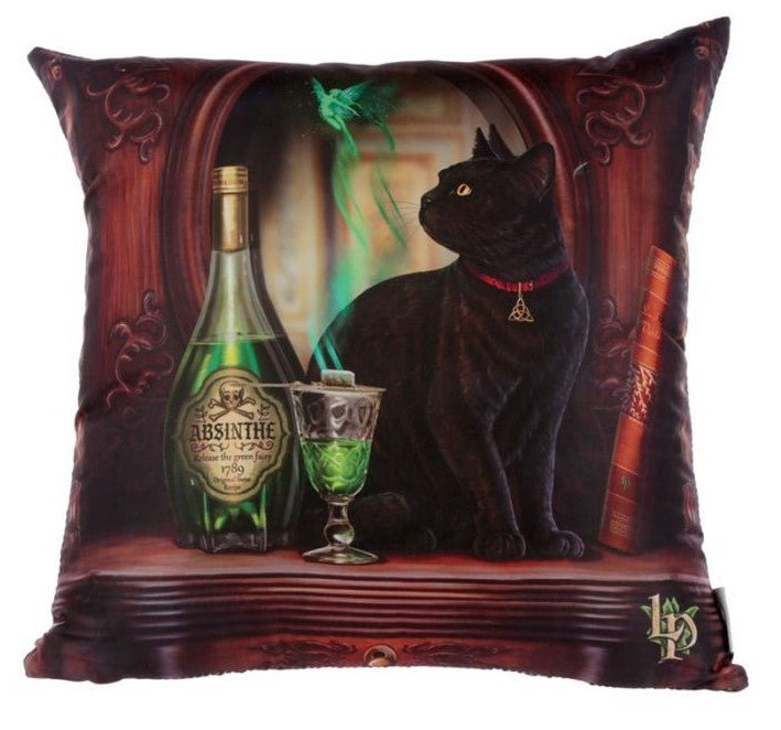Cushion Lisa Parker Absinthe Cat - 1st Stop Marshall's Health Shop, Gift Shop! - Heath and Natural Therapy New Brighton Christchurch - Naturopath