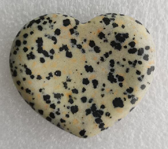 Dalmatian Jasper Worry Stone Heart - MarshallsHealthShop