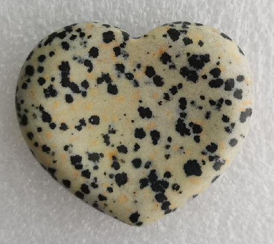 Dalmatian Jasper Worry Stone Heart - MarshallsHealthShop