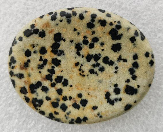 Dalmatian Jasper Worry Stone Oval - MarshallsHealthShop