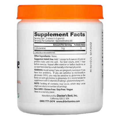 Doctor's Best Pure L - Glutamine Powder, 10.6 oz (300 g) - 1st Stop Marshall's Health Shop, Gift Shop! - Heath and Natural Therapy New Brighton Christchurch - Naturopath